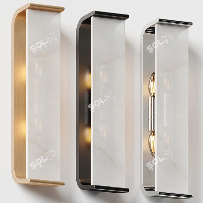 Alabaster Lens Wall Sconce 3D model image 3