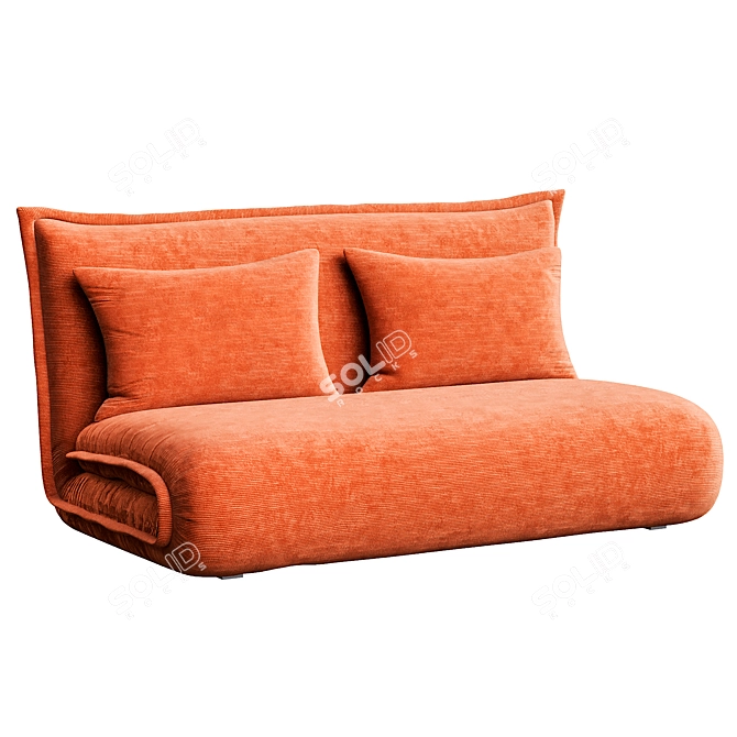 Foldable Corduroy Sofa Bed - Copper 3D model image 1