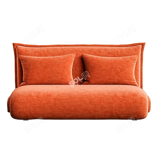 Foldable Corduroy Sofa Bed - Copper 3D model image 2