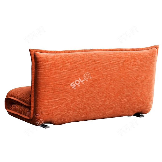 Foldable Corduroy Sofa Bed - Copper 3D model image 4