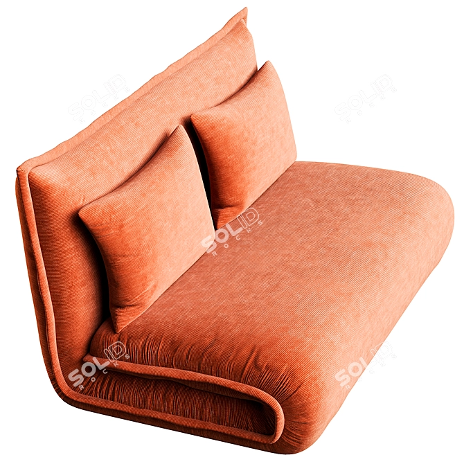 Foldable Corduroy Sofa Bed - Copper 3D model image 5