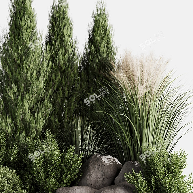 High-Quality Bush Set for Rendering 3D model image 3