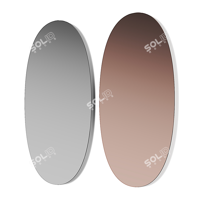 Modern Rotating Wall Mirror Design 3D model image 1