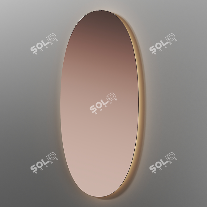 Modern Rotating Wall Mirror Design 3D model image 2