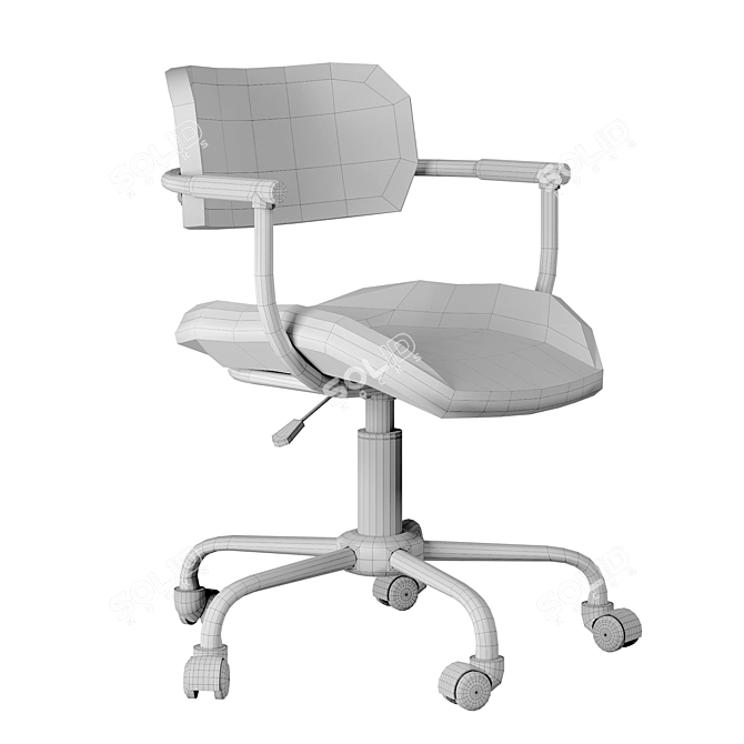 Youthful Office Chair with Wheels 3D model image 4