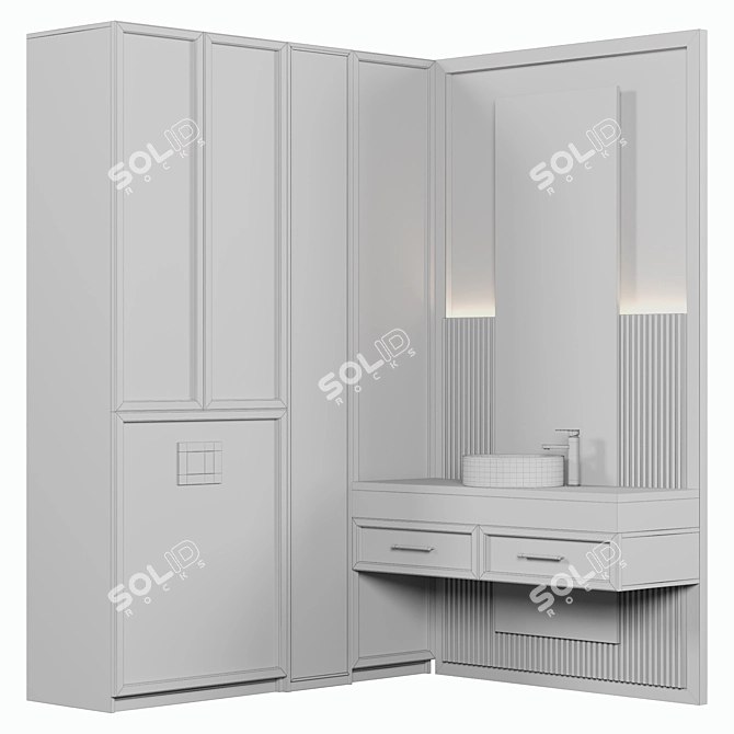 Modern Bathroom Furniture Set 3D model image 4