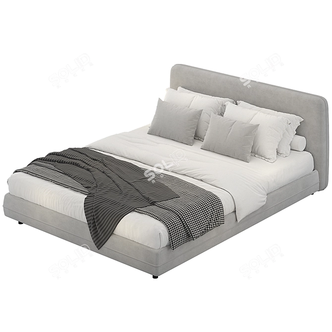 Sleek Modern Bed Design 3D model image 1