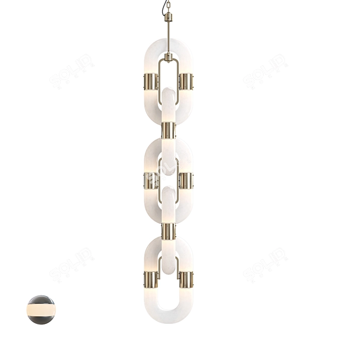 Luminous Interlocking Acrylic Pendant 3D model image 1