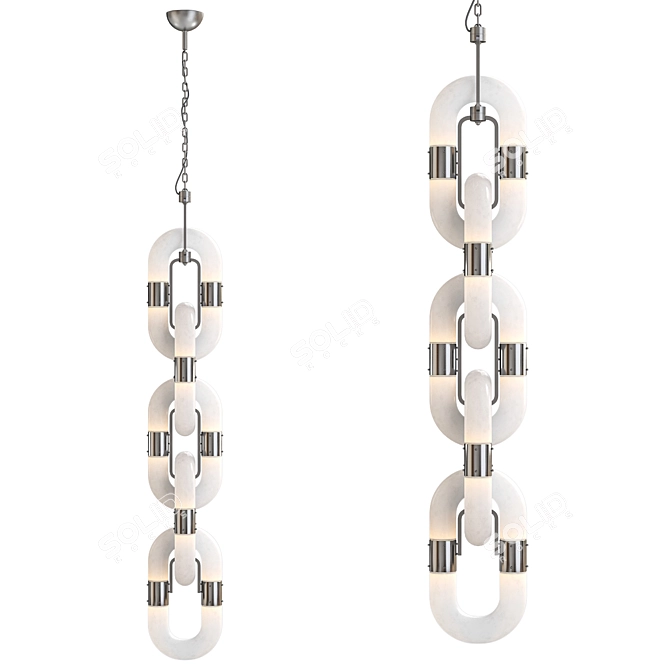 Luminous Interlocking Acrylic Pendant 3D model image 3