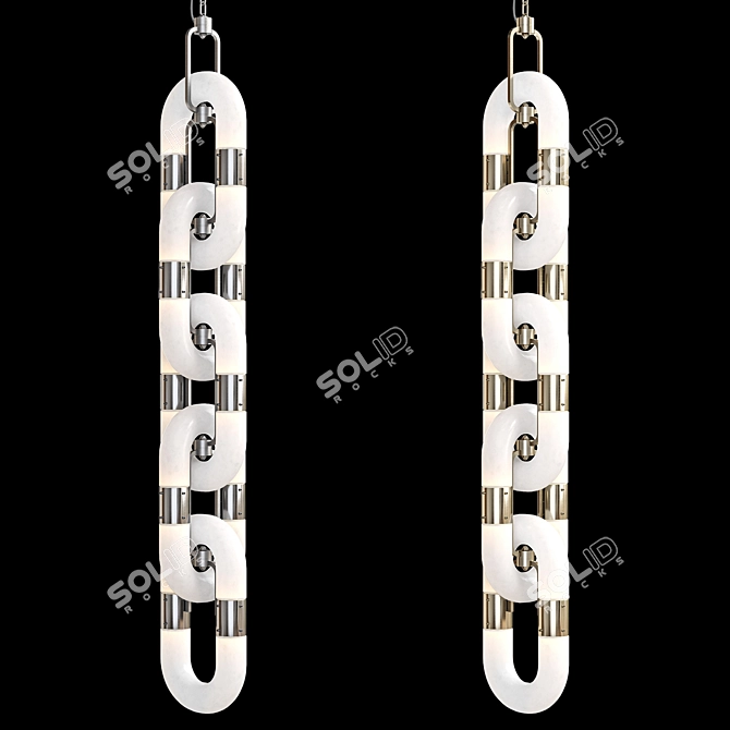 Luminous Interlocking Acrylic Pendant 3D model image 6