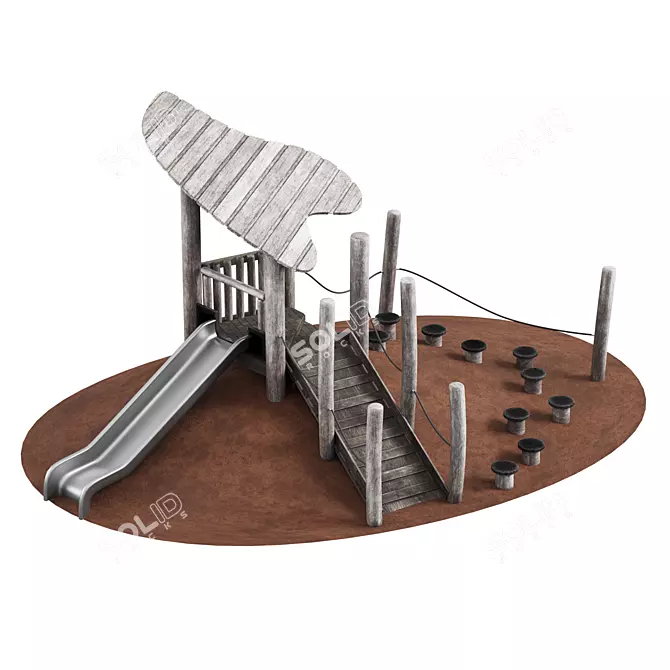 Modern Kids Playground 3D model image 1