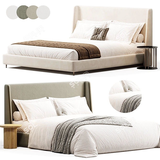 Modern Italian Bed Design 2015 3D model image 1