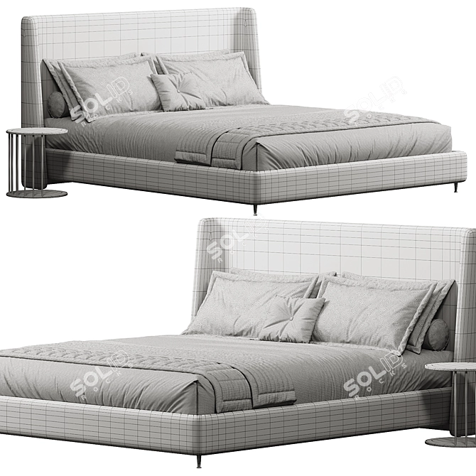 Modern Italian Bed Design 2015 3D model image 4