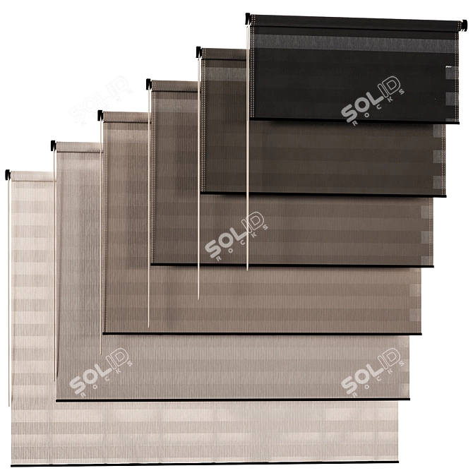 Colorful Roller Blinds Collection V09 3D model image 1