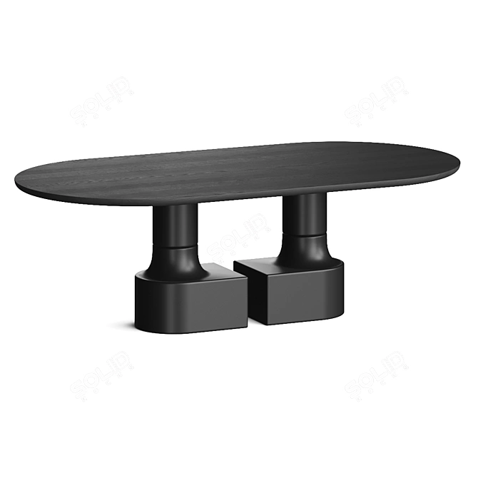 Italian Design Dining Table Set 3D model image 2