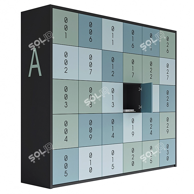 Professional Office Locker Design Set 3D model image 1