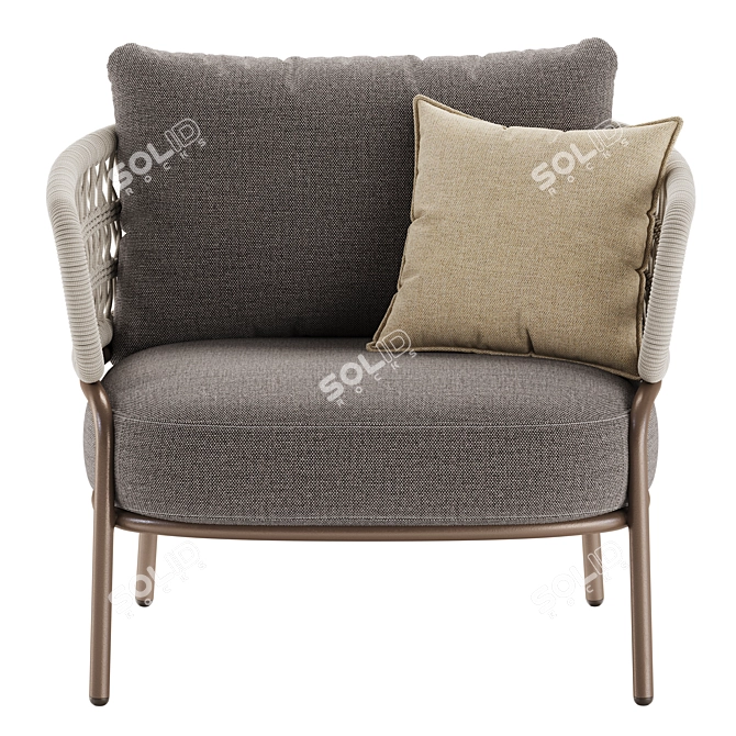 Hand-Woven Bled Outdoor Chair 3D model image 3