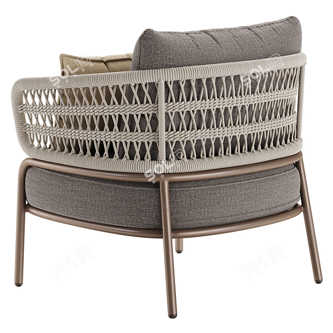 Hand-Woven Bled Outdoor Chair 3D model image 4