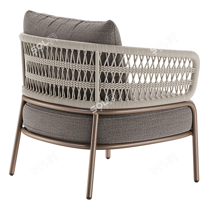 Hand-Woven Bled Outdoor Chair 3D model image 5