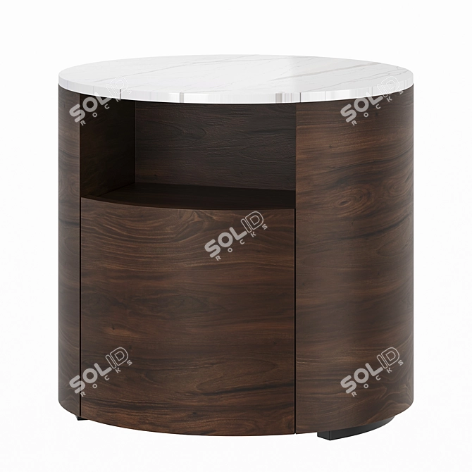 Contemporary Wood Bedside Table Onda 3D model image 2