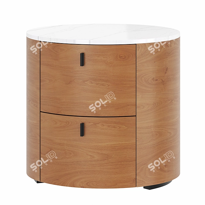 Contemporary Wood Bedside Table Onda 3D model image 3