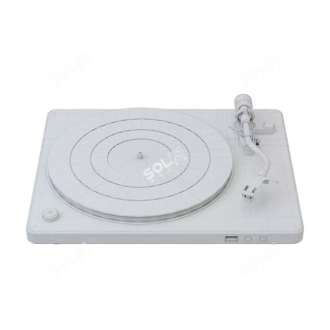 Classic Denon 450USB Turntable 3D model image 6