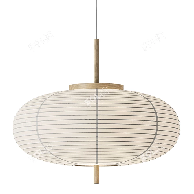 Rice Paper Pendant Lamp Misaki 3D model image 6