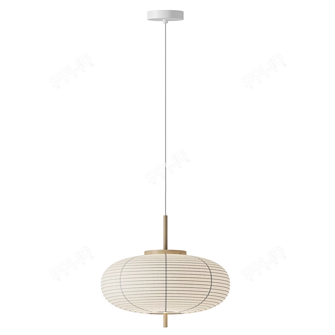 Rice Paper Pendant Lamp Misaki 3D model image 7