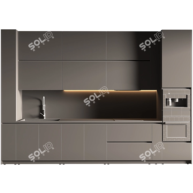 Standard Size Workable Kitchen Model 3D model image 2