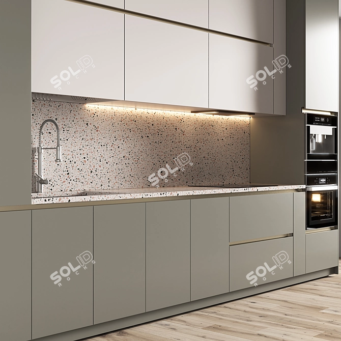 Standard Size Workable Kitchen Model 3D model image 5