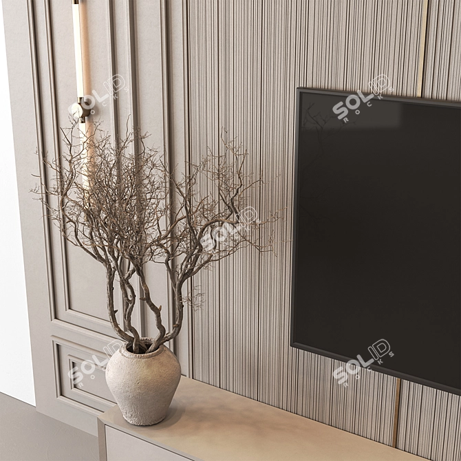 Wall Plaster Set for TVs 3D model image 3