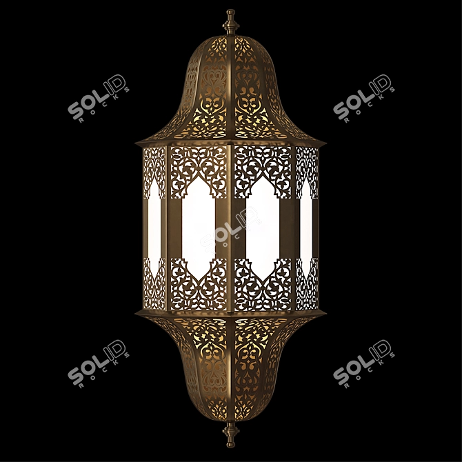 Moroccan Brass Wall Light Shade 3D model image 2