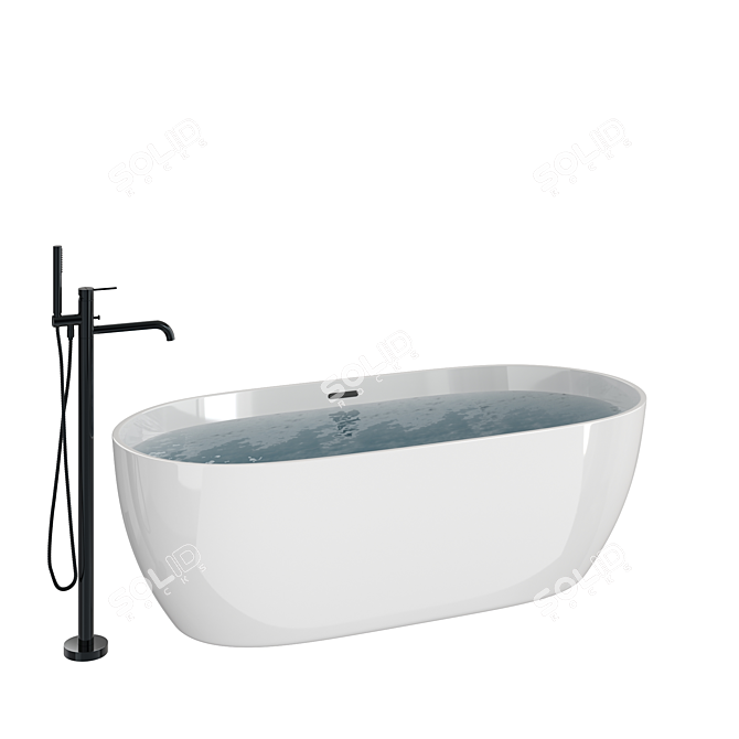  Freestanding Acrylic Bathtub & Mixer 3D model image 7