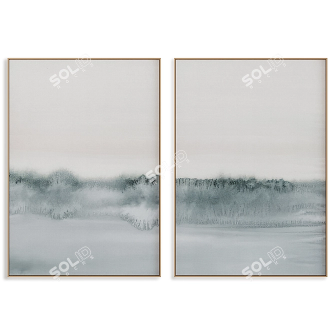 Abstract Textured Painting Frame Set 3D model image 1