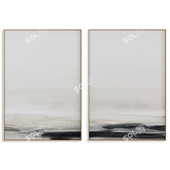 Modern Abstract Painting Frames Set 3D model image 1