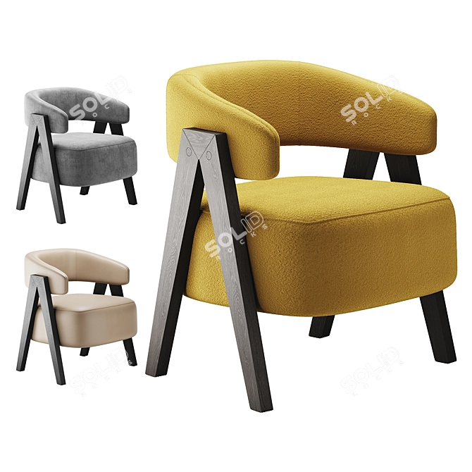 Stylish Poliform Loai Armchair 3D model image 1