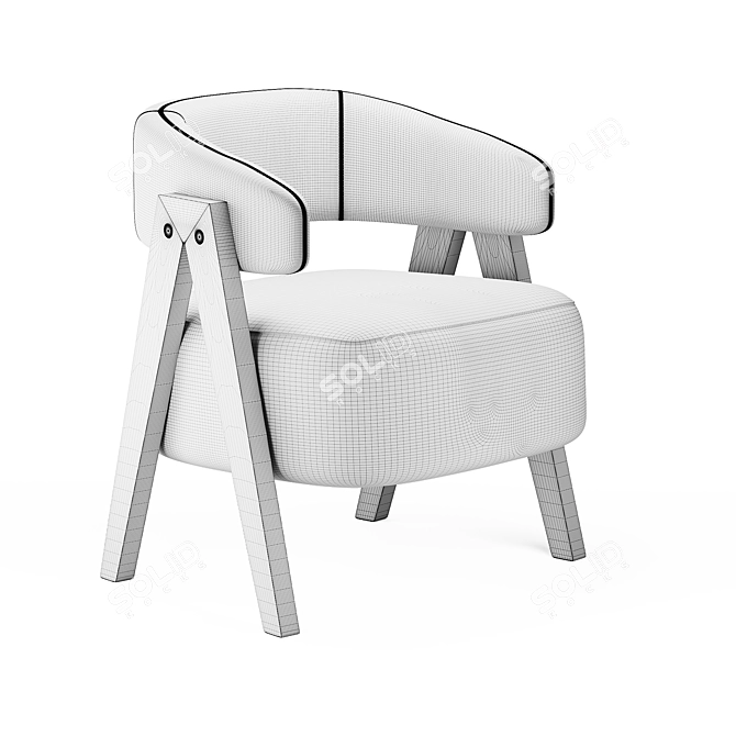 Stylish Poliform Loai Armchair 3D model image 5