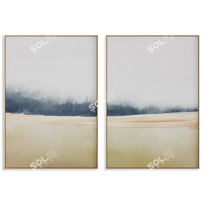 Modern Texture Abstract Painting Frame 3D model image 1