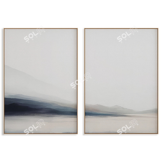 Modern Abstract Art Frame Set 3D model image 1