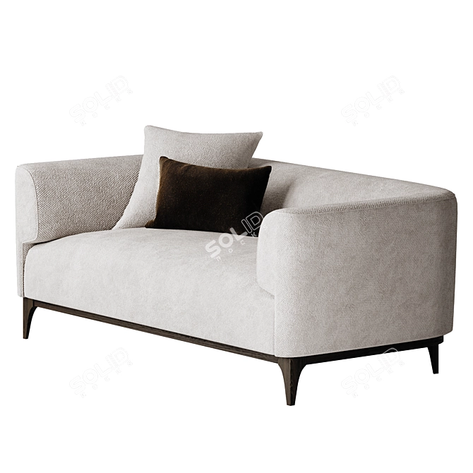 Elegant Comfort Three-Seater Sofa 3D model image 2