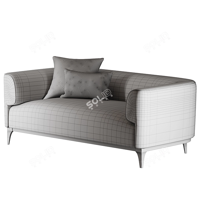 Elegant Comfort Three-Seater Sofa 3D model image 4