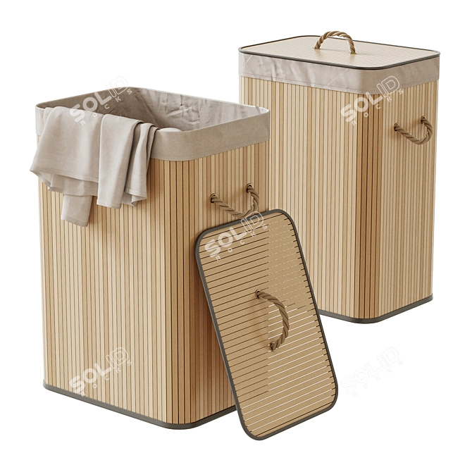 Foldable Laundry Basket 3D model image 1