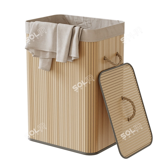 Foldable Laundry Basket 3D model image 2