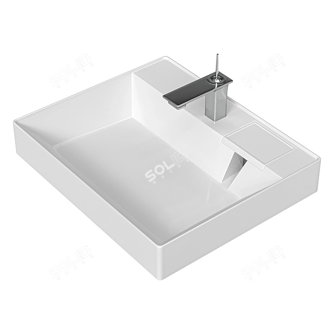 Over-Washing Machine Basin T5070 3D model image 2