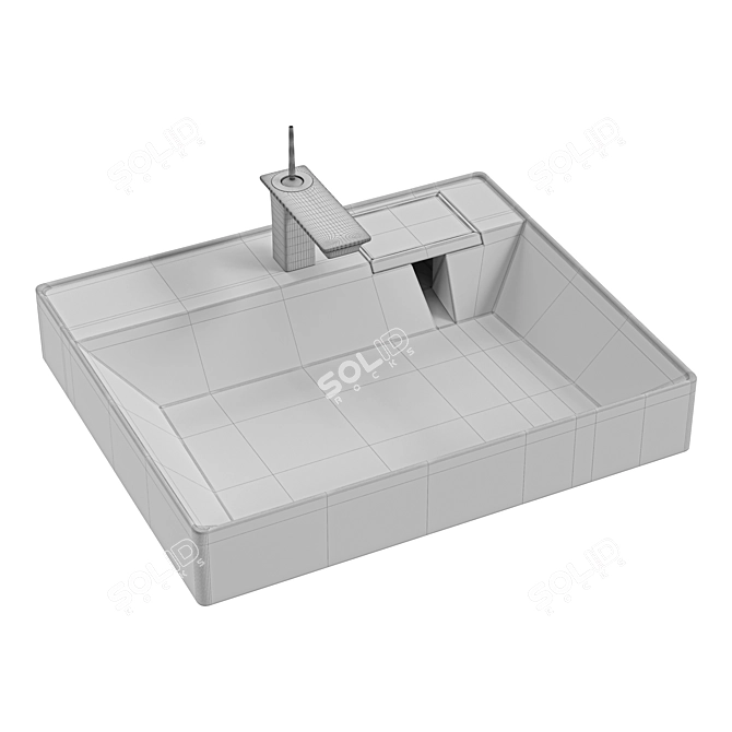 Over-Washing Machine Basin T5070 3D model image 4