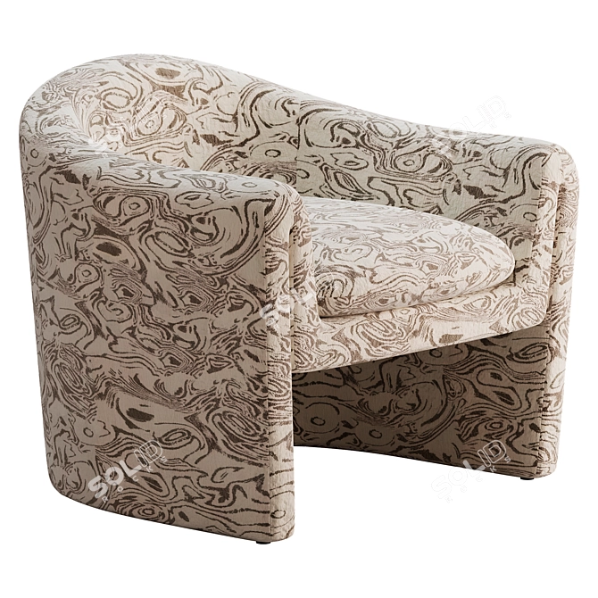 Elegant Willow Jacquard Accent Chair 3D model image 1