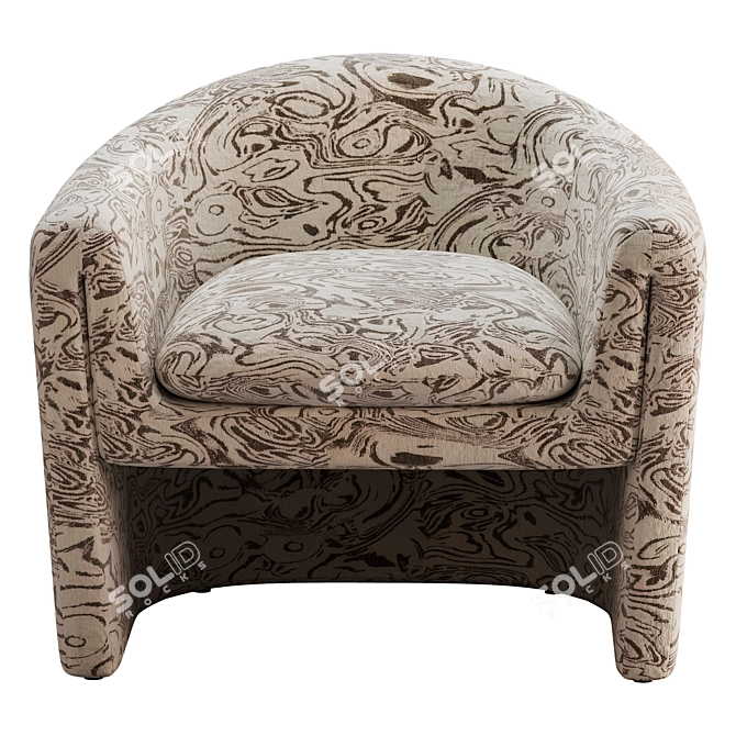 Elegant Willow Jacquard Accent Chair 3D model image 6