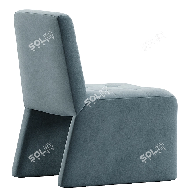 Hank Velvet Dining Chair, Light Blue 3D model image 5