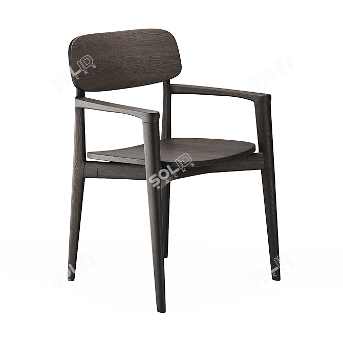 Dual Style Poliform Curve Chair 3D model image 4