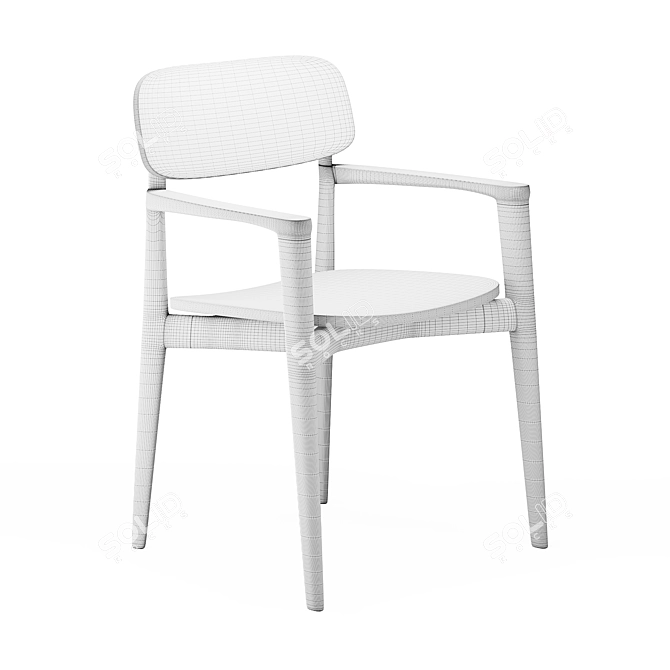 Dual Style Poliform Curve Chair 3D model image 5